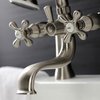 Kingston Brass KS228SN Deck Mount Clawfoot Tub Faucet with Hand Shower, Brushed Nickel KS228SN